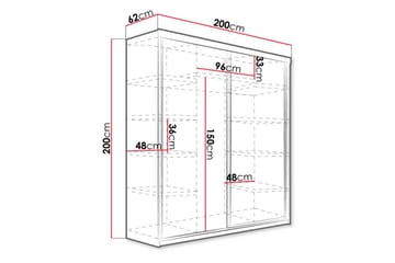 Dunkra Garderob LED-belysning RGB 200 cm - Hvit - Oppbevaring - Garderober & garderobesystem - Garderobeskap