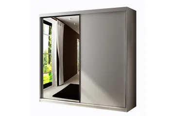 Dunkra Garderobe med Speil LED-belysning Blå 200 cm - Hvit - Oppbevaring - Garderober & garderobesystem