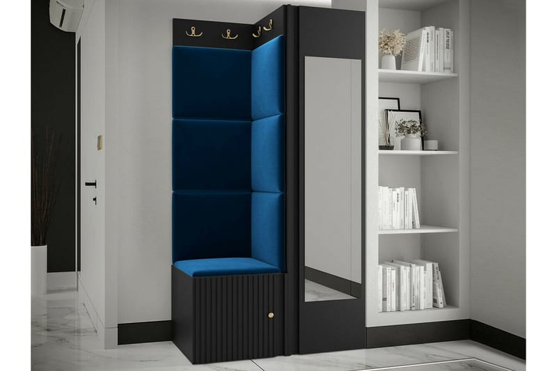 Dunvegan Garderob m. Spegel Black - Oppbevaring - Garderober & garderobesystem