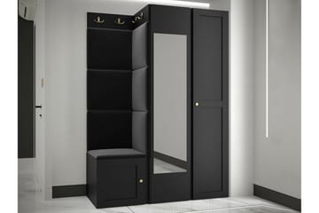 Dunvegan Garderob m. Spegel Black - Oppbevaring - Garderober & garderobesystem