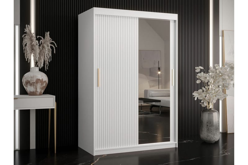 Dunvegan Garderobe med speil - Hvid - Oppbevaring - Garderober & garderobesystem