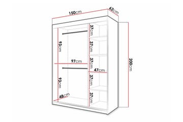 Dunvegan Garderobe med speil - Hvid - Oppbevaring - Garderober & garderobesystem