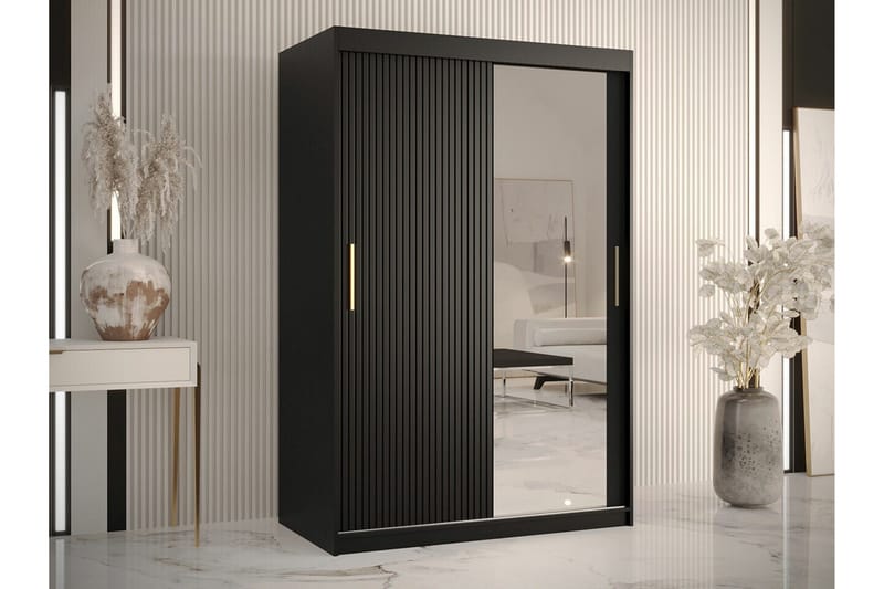 Dunvegan Garderobe med speil - Svart - Oppbevaring - Garderober & garderobesystem