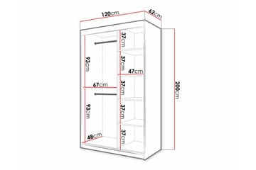 Dunvegan Garderobe med speil - Svart - Oppbevaring - Garderober & garderobesystem