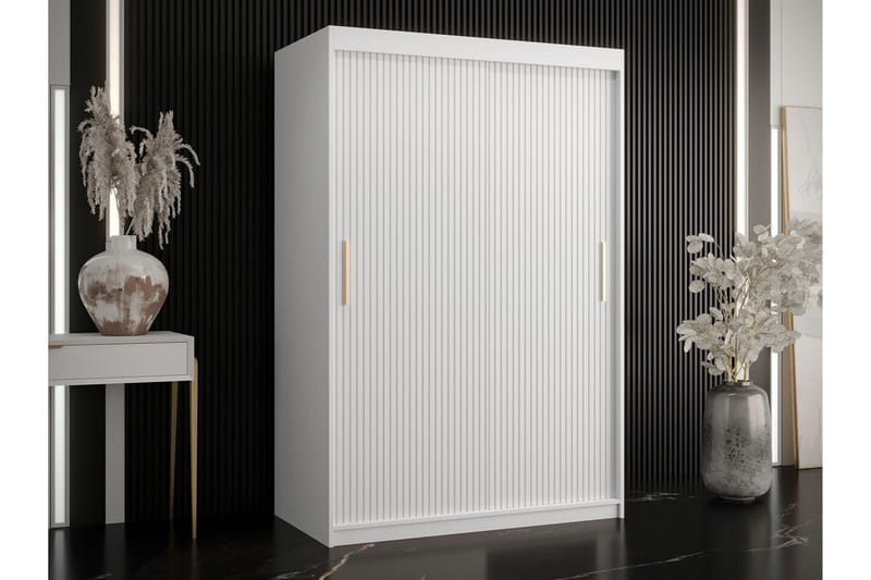 Dunvegan Garderobeskap 120 cm i Malt Tre - Hvit - Oppbevaring - Garderober & garderobesystem