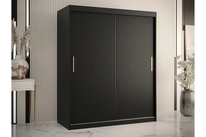 Dunvegan Garderobeskap 150 cm i Malt Tre - Svart - Oppbevaring - Garderober & garderobesystem
