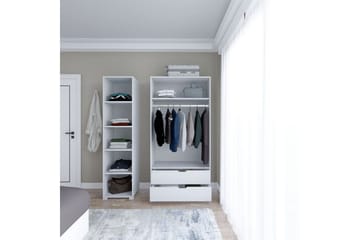 Durusu Garderobe 130x183 cm - Hvit - Oppbevaring - Garderober & garderobesystem