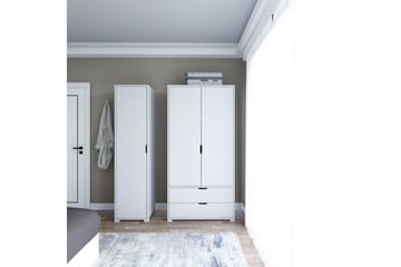 Durusu Garderobe 130x183 cm - Hvit - Oppbevaring - Garderober & garderobesystem
