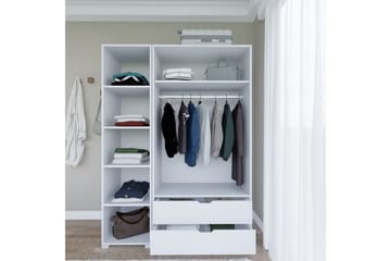 Durusu Garderobe 130x183 cm - Hvit - Oppbevaring - Garderober & garderobesystem
