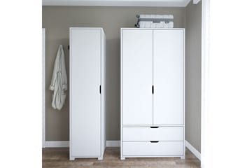 Durusu Garderobe 130x183 cm - Hvit - Oppbevaring - Garderober & garderobesystem
