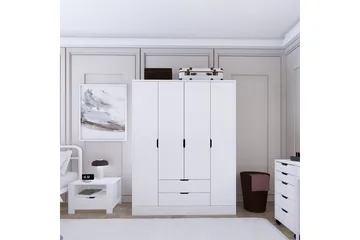 Durusu Garderobe 140x182 cm - Matt hvit - Oppbevaring - Garderober & garderobesystem