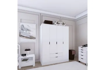 Durusu Garderobe 140x182 cm - Matt hvit - Oppbevaring - Garderober & garderobesystem