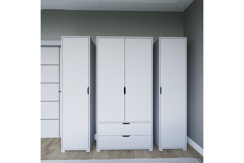 Durusu Garderobe 170x183 cm - Matt hvit - Oppbevaring - Garderober & garderobesystem