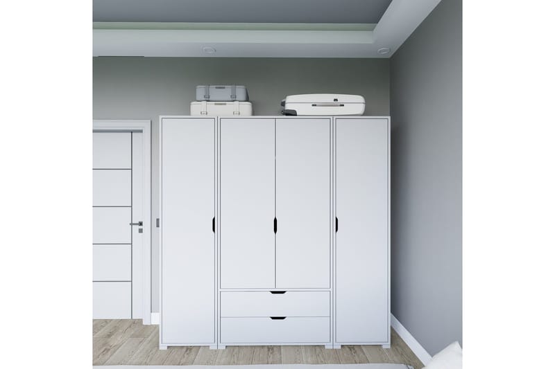 Durusu Garderobe 170x183 cm, Matt hvit
