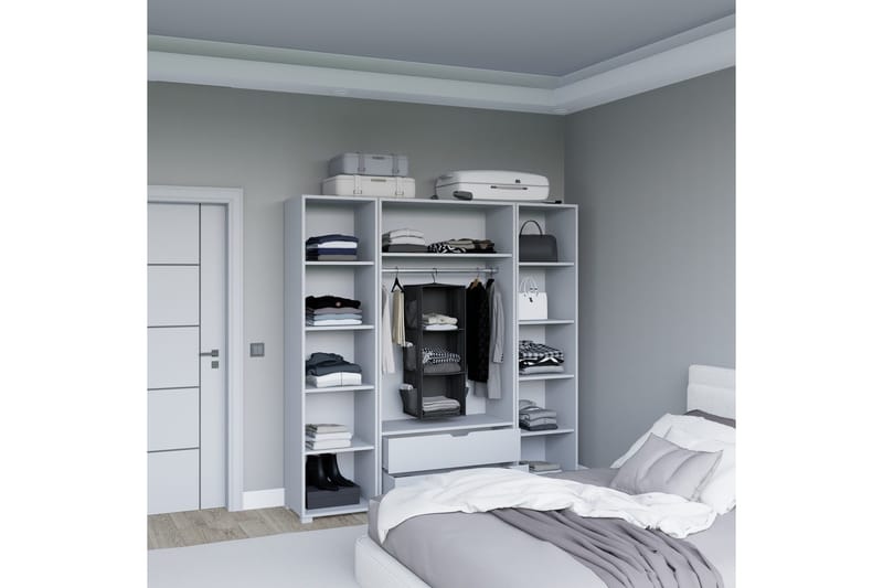 Durusu Garderobe 170x183 cm - Matt hvit - Oppbevaring - Garderober & garderobesystem