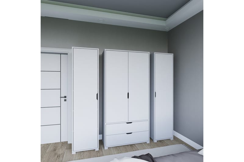 Durusu Garderobe 170x183 cm - Matt hvit - Oppbevaring - Garderober & garderobesystem