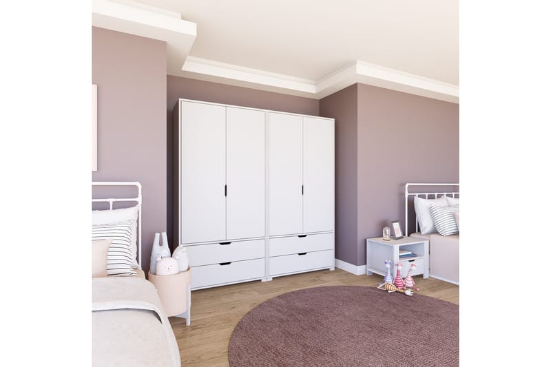 Durusu Garderobe 180x183 cm - Matt hvit - Oppbevaring - Garderober & garderobesystem