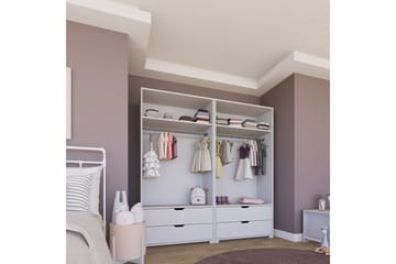 Durusu Garderobe 180x183 cm - Matt hvit - Oppbevaring - Garderober & garderobesystem