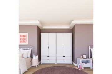 Durusu Garderobe 180x183 cm - Matt hvit - Oppbevaring - Garderober & garderobesystem