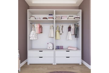 Durusu Garderobe 180x183 cm - Matt hvit - Oppbevaring - Garderober & garderobesystem