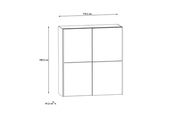 Edessa Garderobe 62x171 cm - Brun/Svart - Oppbevaring - Garderober & garderobesystem