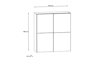 Edessa Garderobe 62x171 cm - Grå - Oppbevaring - Garderober & garderobesystem