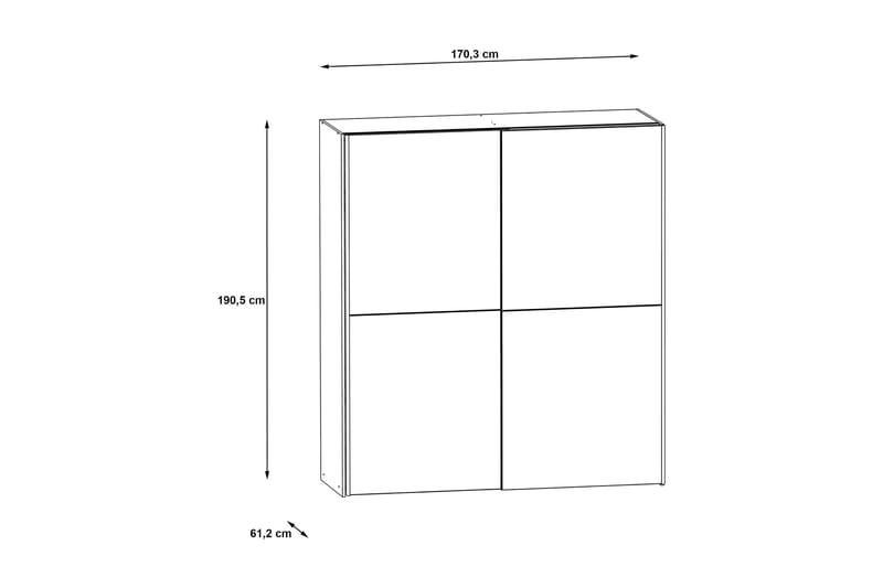 Edessa Garderobe 62x171 cm - Grå - Oppbevaring - Garderober & garderobesystem