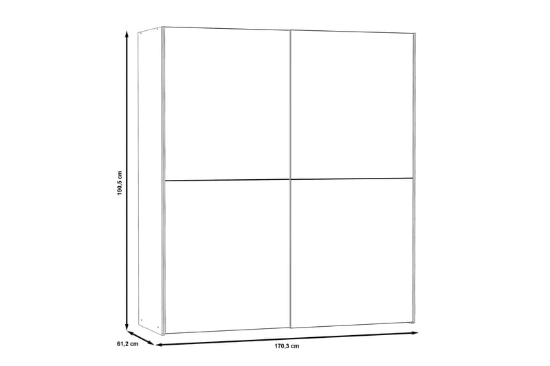 Edessa Garderobe 62x171 cm - Hvit - Oppbevaring - Garderober & garderobesystem