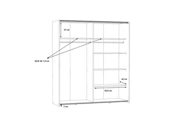 Edessa Garderobe 62x171 cm - Hvit - Oppbevaring - Garderober & garderobesystem