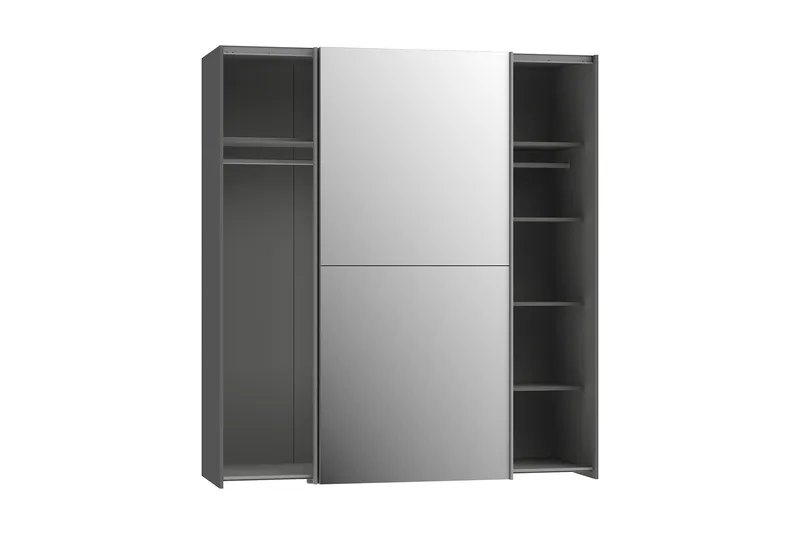 Edessa Garderobe 62x171 cm - Mørkegrå - Oppbevaring - Garderober & garderobesystem