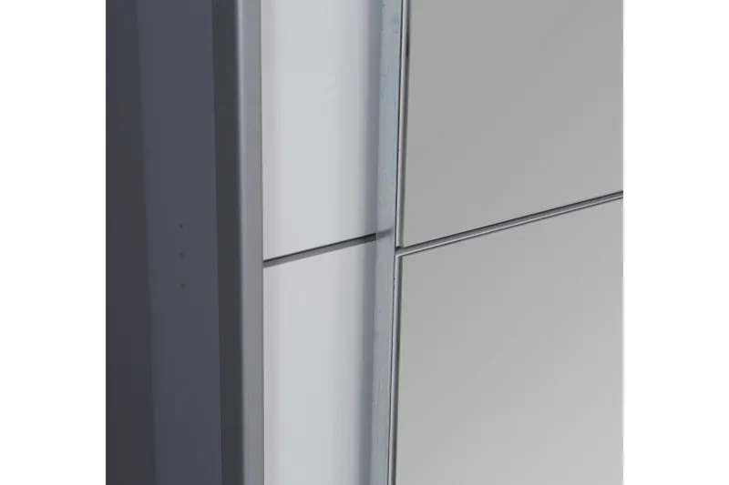 Edessa Rektangulær Garderobeskap med Skyvedører 170 cm i Tre med Metallramme - Hvit - Oppbevaring - Garderober & garderobesystem