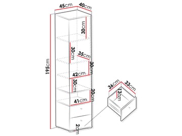 Edson Garderobeskap 45 cm - Oppbevaring - Garderober & garderobesystem