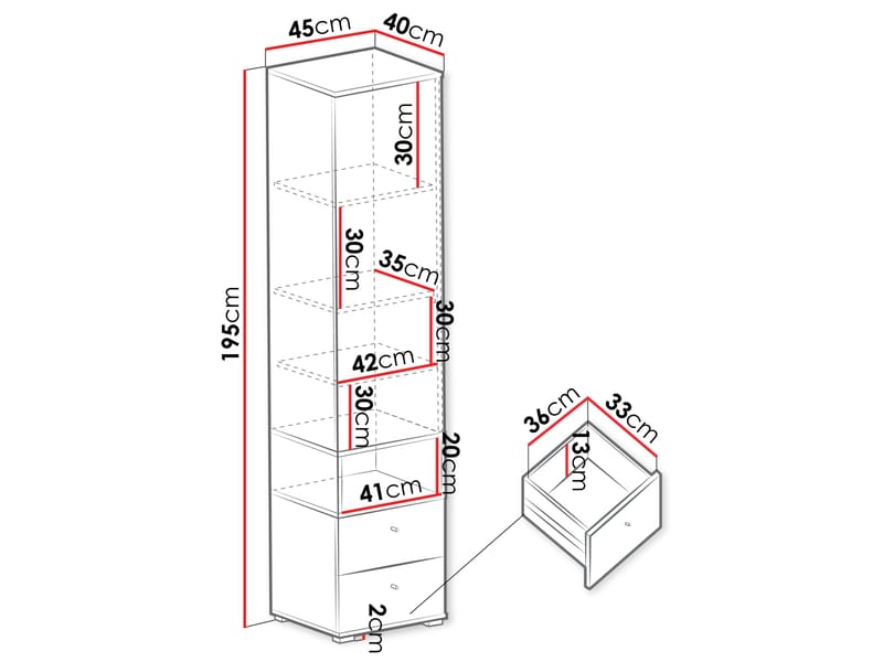 Edson Garderobeskap 45 cm - Oppbevaring - Garderober & garderobesystem