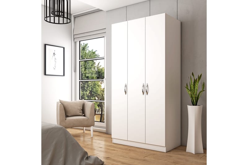 Elspet Garderobe 90x181 cm - Hvit - Oppbevaring - Garderober & garderobesystem