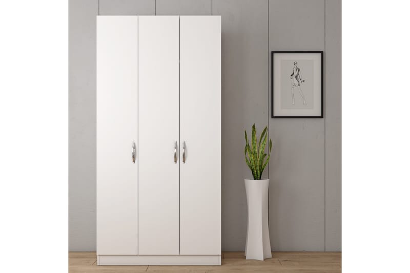 Elspet Garderobe 90x181 cm - Hvit - Oppbevaring - Garderober & garderobesystem