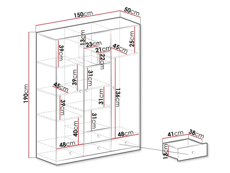 Elvaren Garderobeskap 150 cm - Oppbevaring - Garderober & garderobesystem