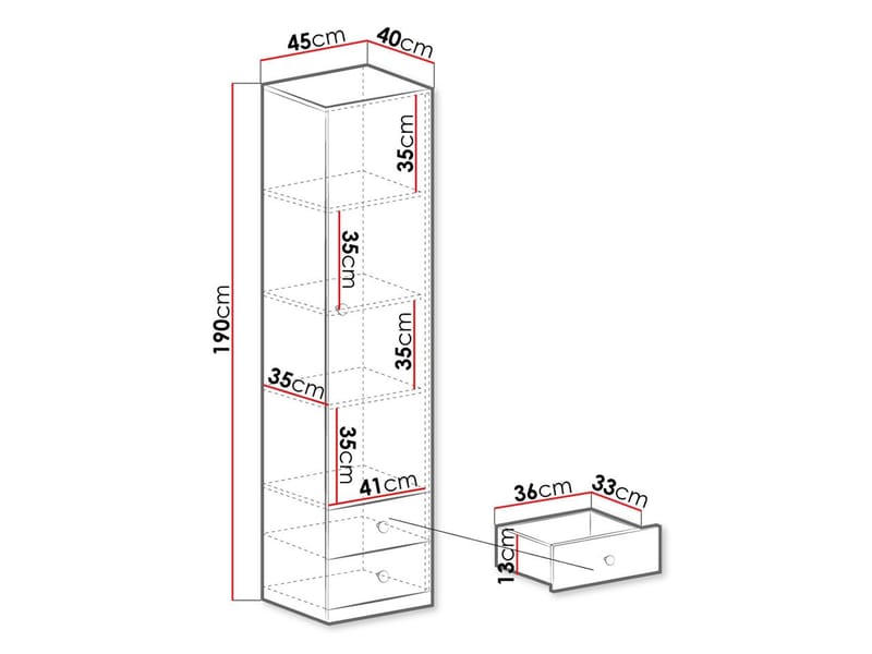 Elvaren Garderobeskap 45 cm - Oppbevaring - Garderober & garderobesystem