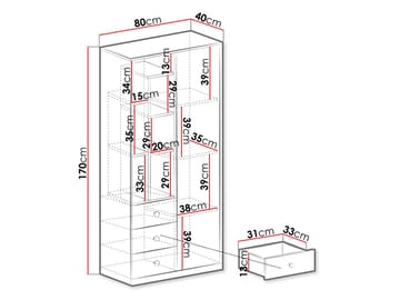 Elvaren Garderobeskap 80 cm med Åpne Hyller - Oppbevaring - Garderober & garderobesystem