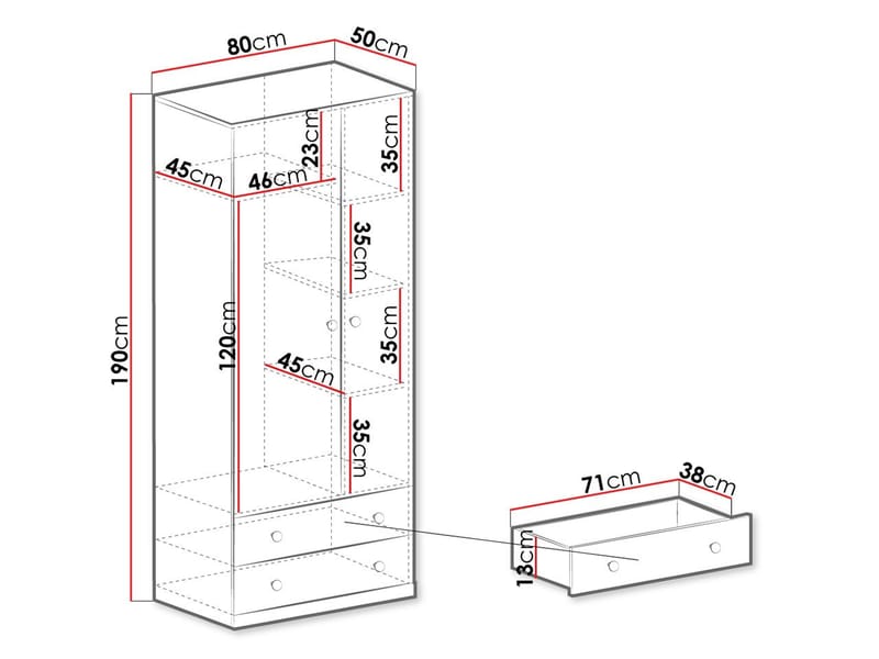 Elvaren Garderobeskap 80 cm - Oppbevaring - Garderober & garderobesystem