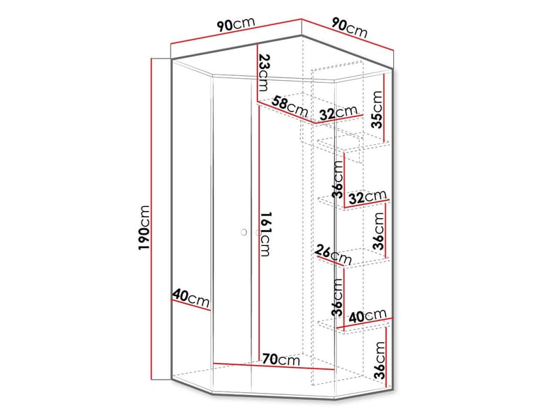Elvaren Garderobeskap 90 cm - Oppbevaring - Garderober & garderobesystem - Garderobeskap