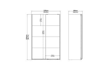 Elvos Garderobe 139x220 cm - Svart - Oppbevaring - Garderober & garderobesystem