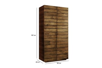 Elvric Garderobe 90x187 cm - Brun - Oppbevaring - Garderober & garderobesystem