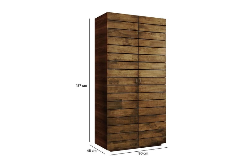 Elvric Garderobe 90x187 cm - Brun - Oppbevaring - Garderober & garderobesystem
