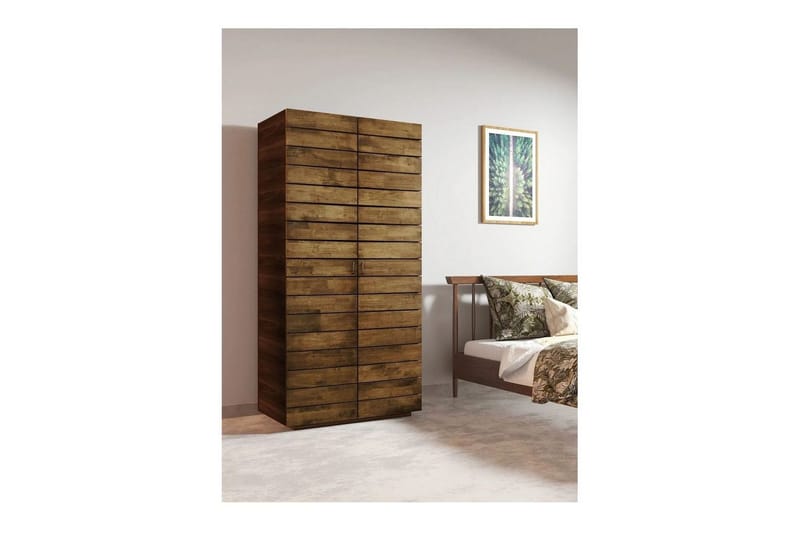 Elvric Garderobe 90x187 cm - Brun - Oppbevaring - Garderober & garderobesystem