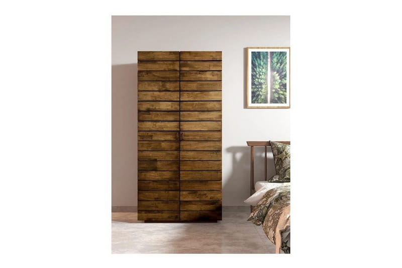 Elvric Garderobe 90x187 cm - Brun - Oppbevaring - Garderober & garderobesystem