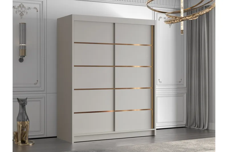 Emet Garderobe 150x200 cm - Beige - Oppbevaring - Garderober & garderobesystem