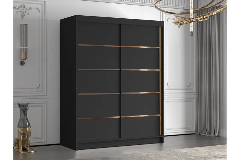Emet Garderobe 150x200 cm - Svart - Oppbevaring - Garderober & garderobesystem