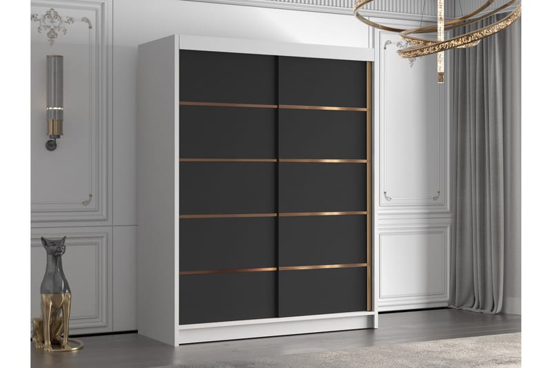 Emet Garderobe 150x200 cm - Svart/Hvit - Oppbevaring - Garderober & garderobesystem