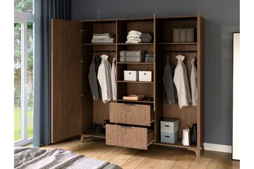 Entsian Garderobe 185x192 cm - Brun - Oppbevaring - Garderober & garderobesystem