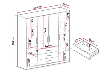 Escaldes Garderobe 196 cm - Grønn - Oppbevaring - Garderober & garderobesystem